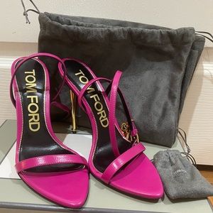 NEW-worn 1x, Tom Ford 105mm Lock Stiletto Sandal size 38 1/2
